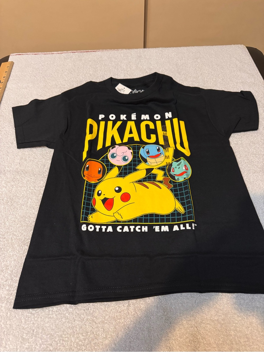 Kids Pokemon Pikachu Black Graphic Tee Size Medium